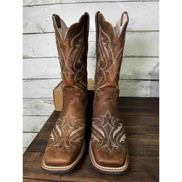 Ariat Women's Round Up Bliss Square Toe Cowgirl Boots Women's 10B - Picture 5 of 6